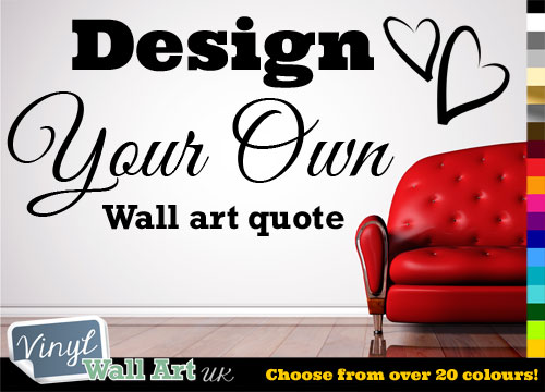 Fully Personalised Custom Vinyl Wall Art Sticker Decal Design Your Own E - Design Your Own Wall Sticker Uk